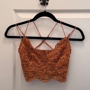 Free People Celine Longline Caramel Bralette